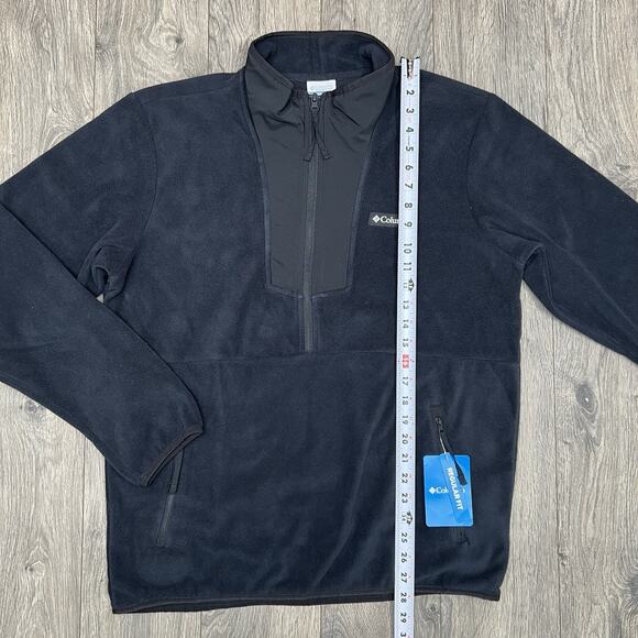 Columbia 1/2 Fleece Sweater Size Medium Mens Black Sequoia Grove $60 - Picture 3 of 16